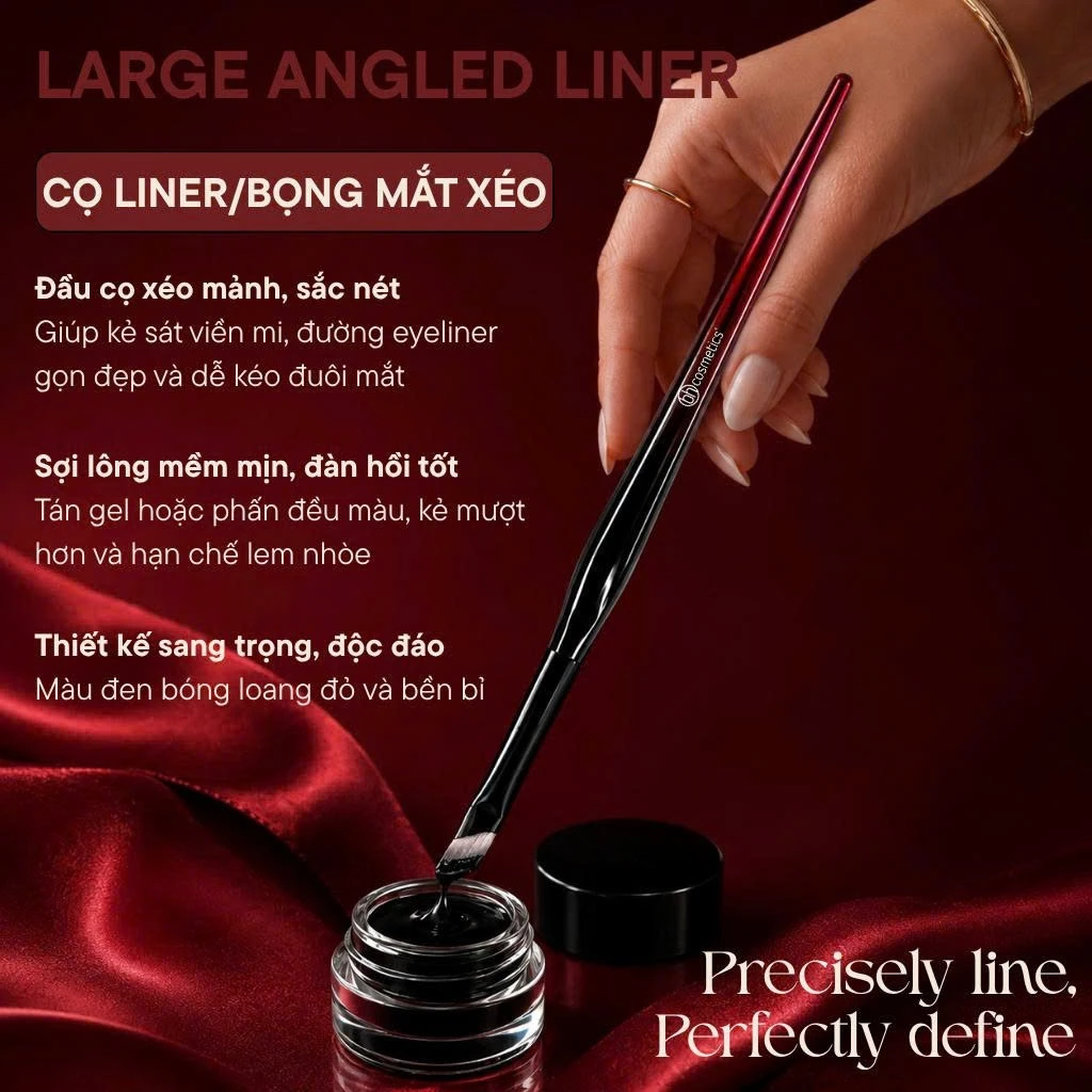 Cọ Trang Điểm Vẽ Bọng Mắt -Tém Mày-Kẻ Mắt Bh Cosmetics Large Angled Liner Brush BH028